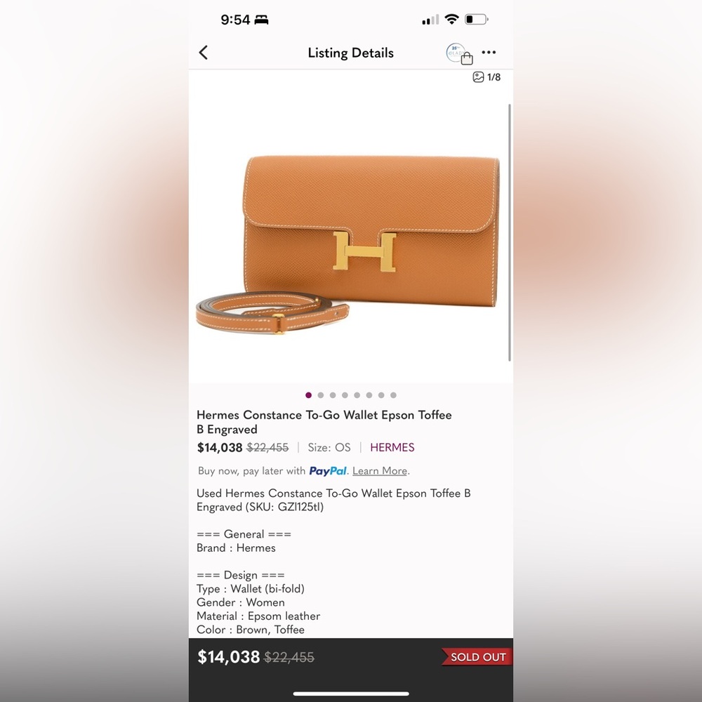 🔥the best deal HERMES CONSTANCE long wallet TO GO - Picture 5 of 13